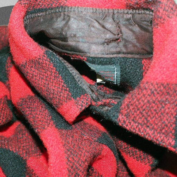 Wool Plaid Shirt Vintage Flannel 1950s Johnson Woolen Mills Men's Medium - Picture 6 of 6